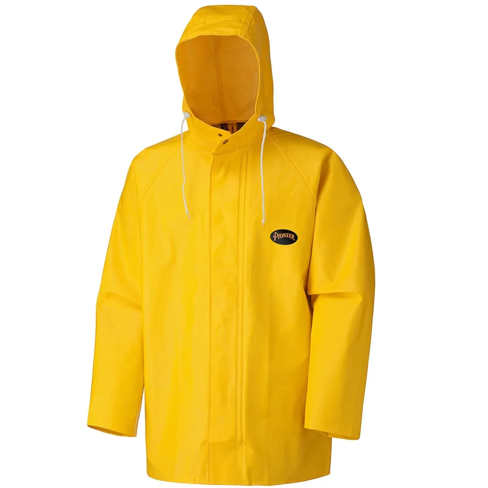 Pioneer PVC/Polyester - Hooded Rain Jacket, Yellow, X-Large