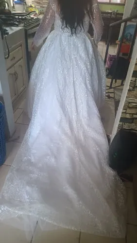 Premium All Over Crystal Ball Wedding Gown All Sizes