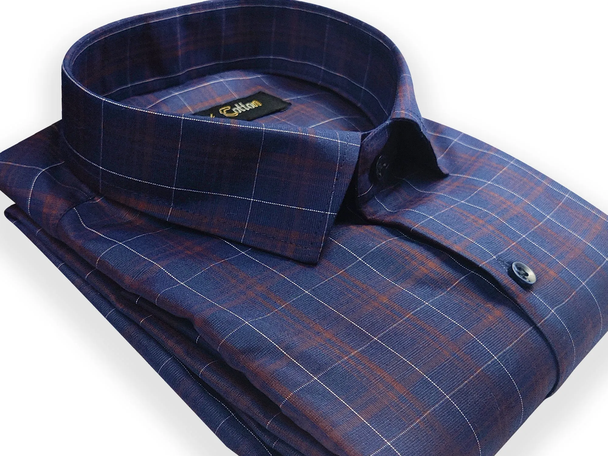 Purple Color Poly Cotton Casual Checked Shirt For Men