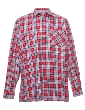 Red & Blue Checked Flannel Shirt - M