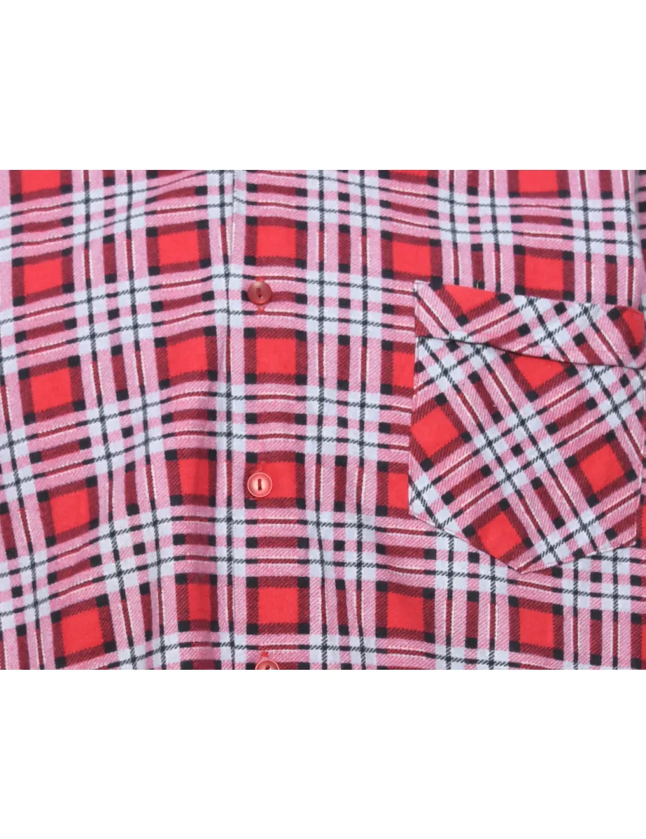 Red & Blue Checked Flannel Shirt - M