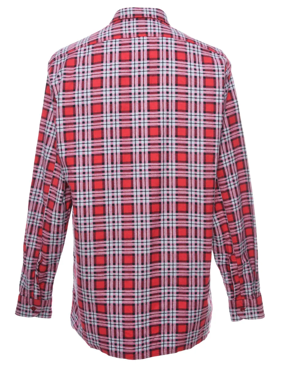 Red & Blue Checked Flannel Shirt - M