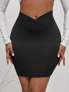 Sexy Plain Natural Short Women Skirt