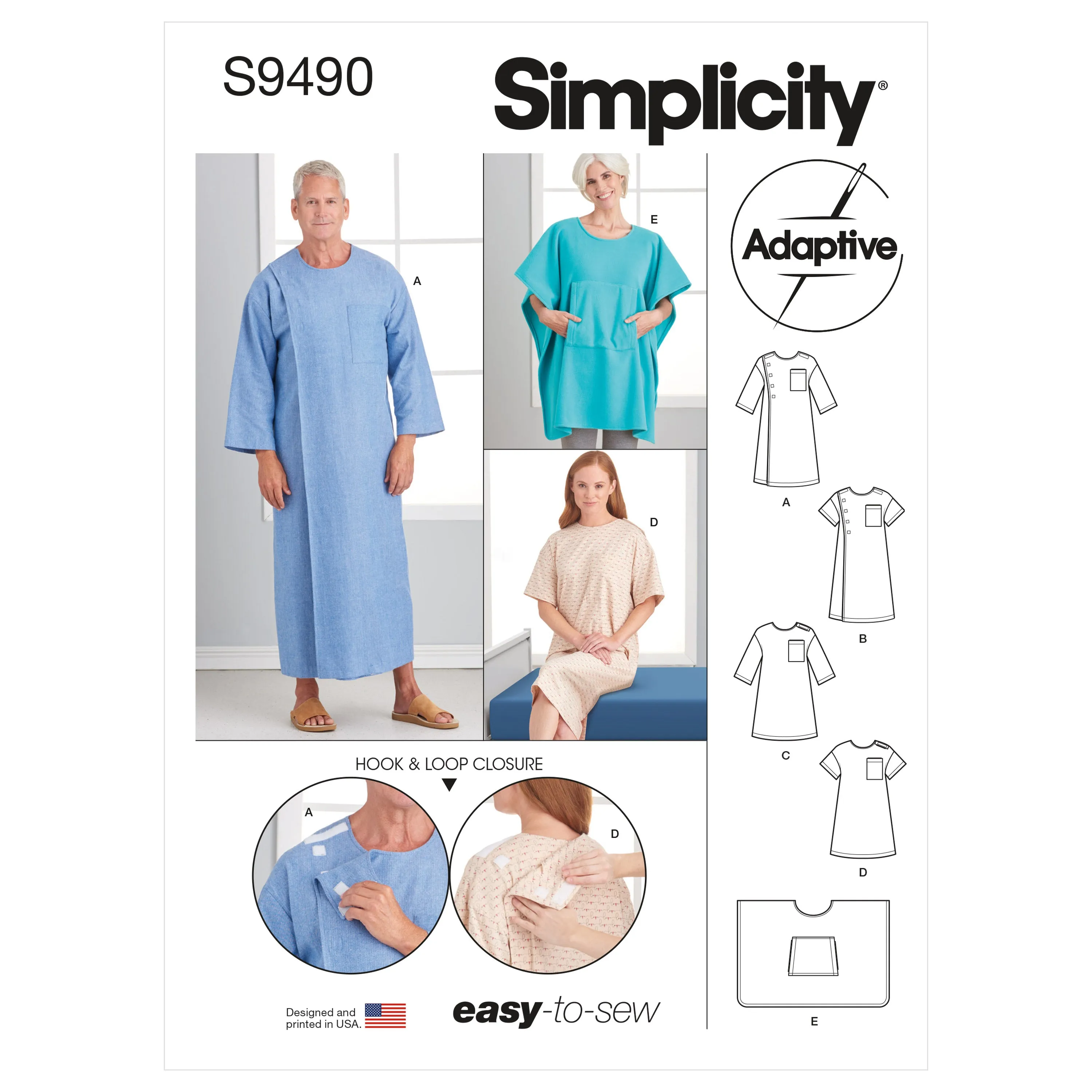 Simplicity Sewing Pattern 9490 Unisex Recovery Gowns and Bed Robe