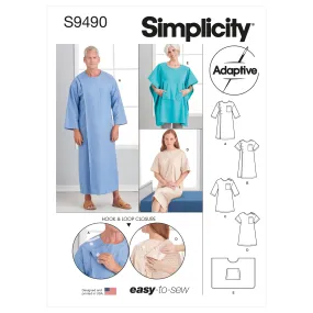 Simplicity Sewing Pattern 9490 Unisex Recovery Gowns and Bed Robe