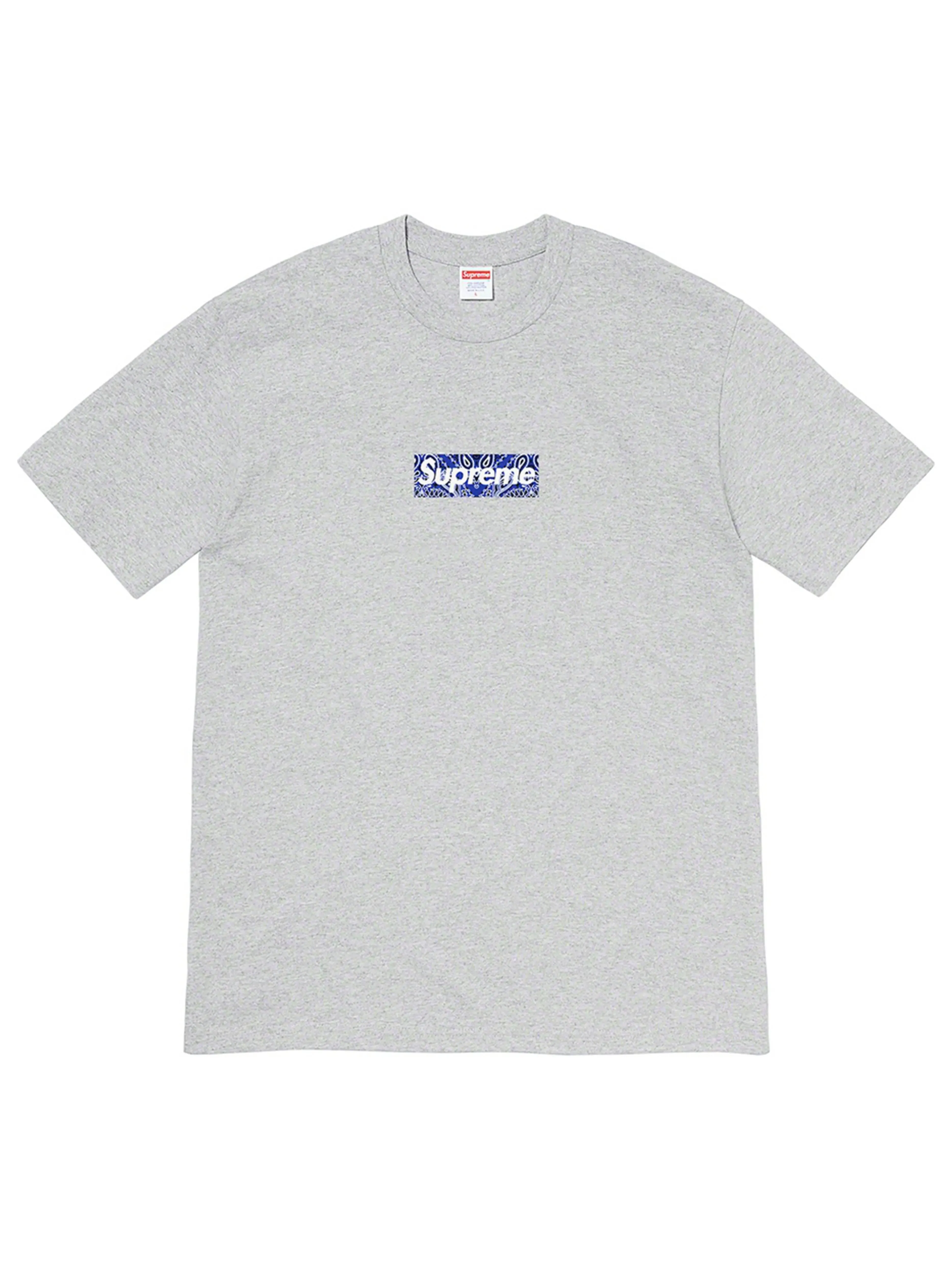 Supreme Bandana Box Logo Tee Heather Grey [FW19]