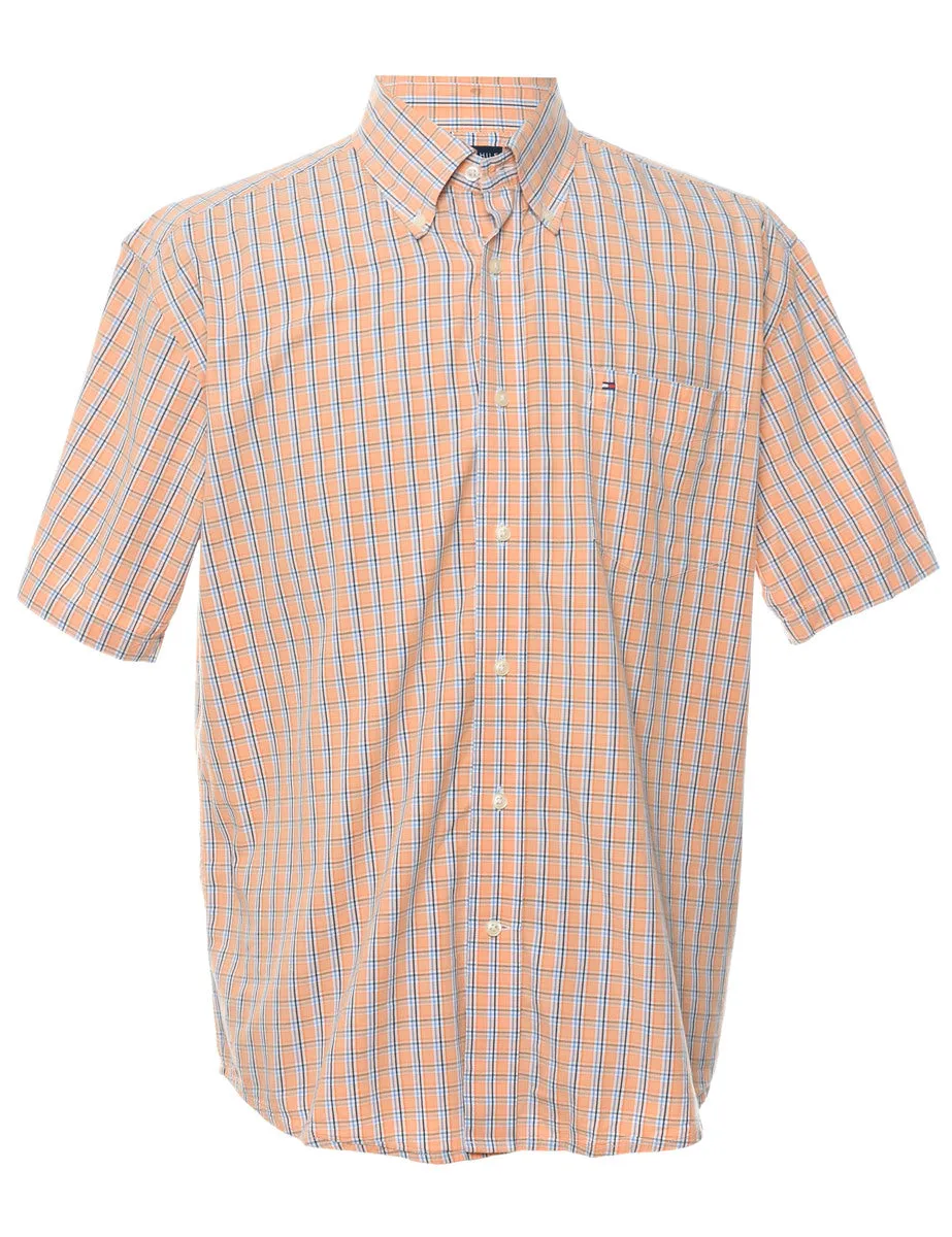 Tommy Hilfiger Checked Orange Shirt - L