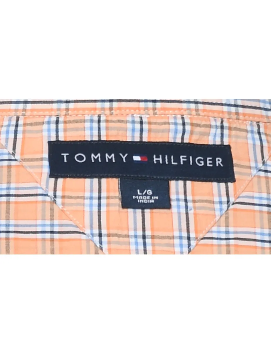 Tommy Hilfiger Checked Orange Shirt - L