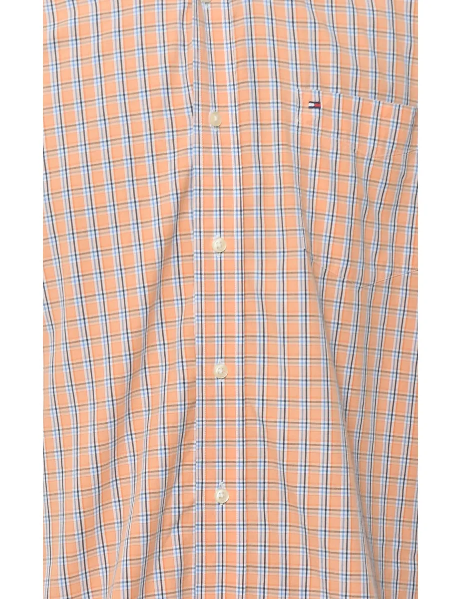 Tommy Hilfiger Checked Orange Shirt - L