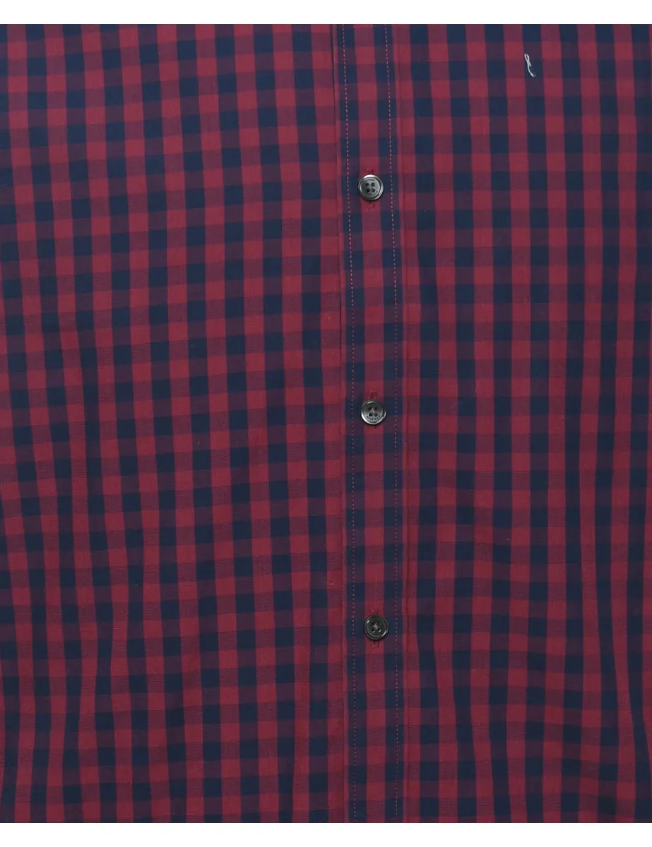 Tommy Hilfiger Maroon & Grey Checked Shirt - L