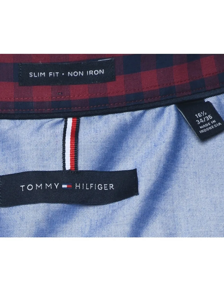 Tommy Hilfiger Maroon & Grey Checked Shirt - L