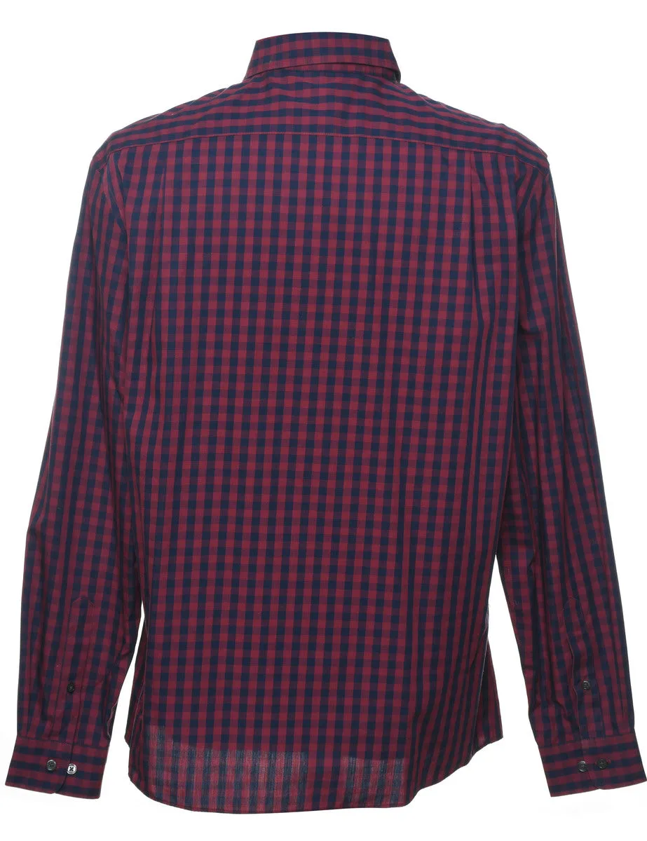 Tommy Hilfiger Maroon & Grey Checked Shirt - L