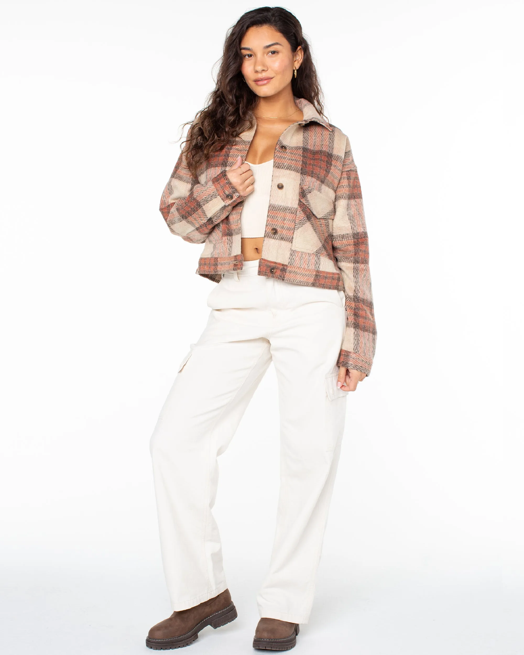 Township Plaid Jacket - Desert Flower