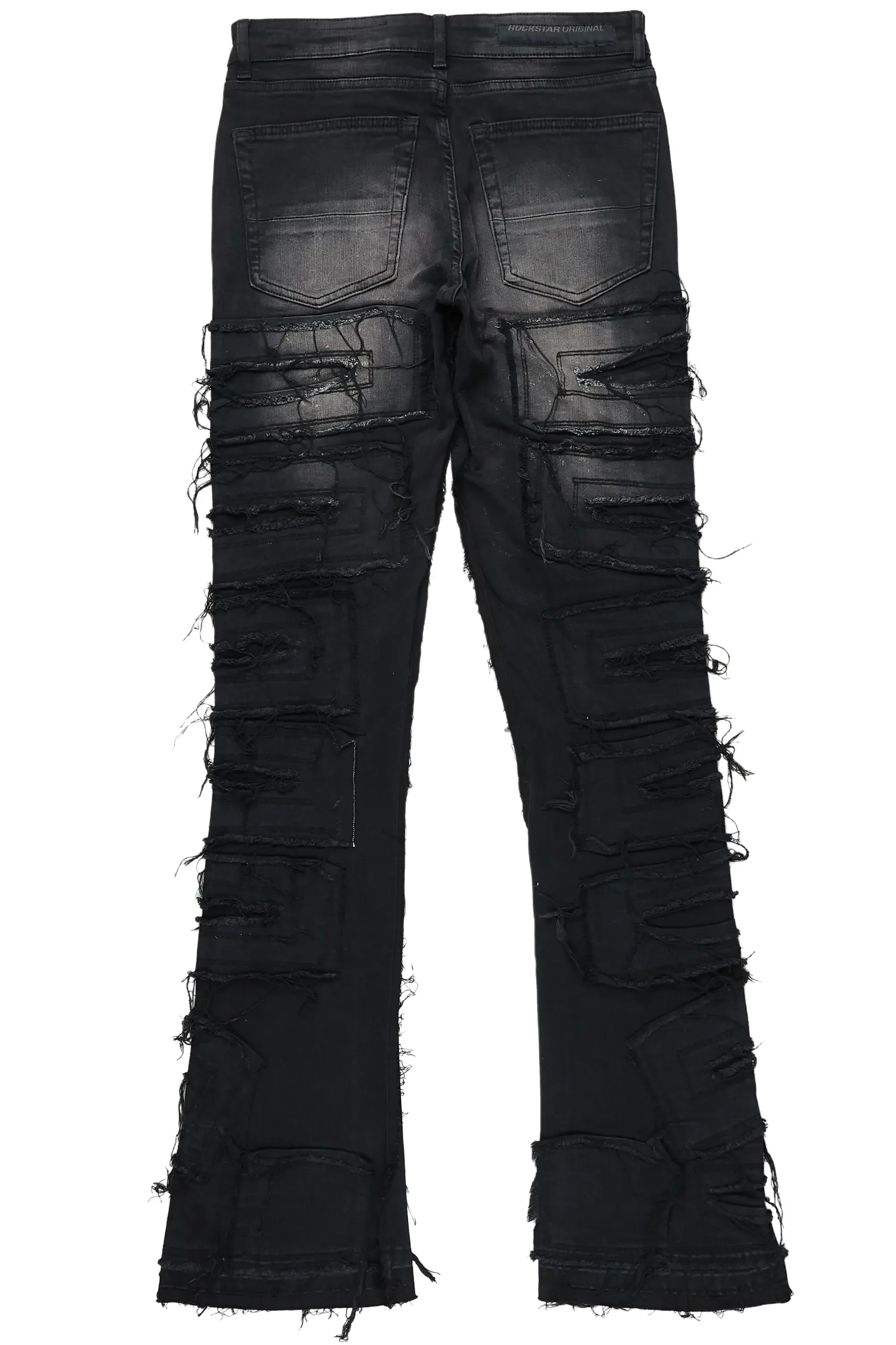 Wayland Dark Grey Stacked Flare Jean