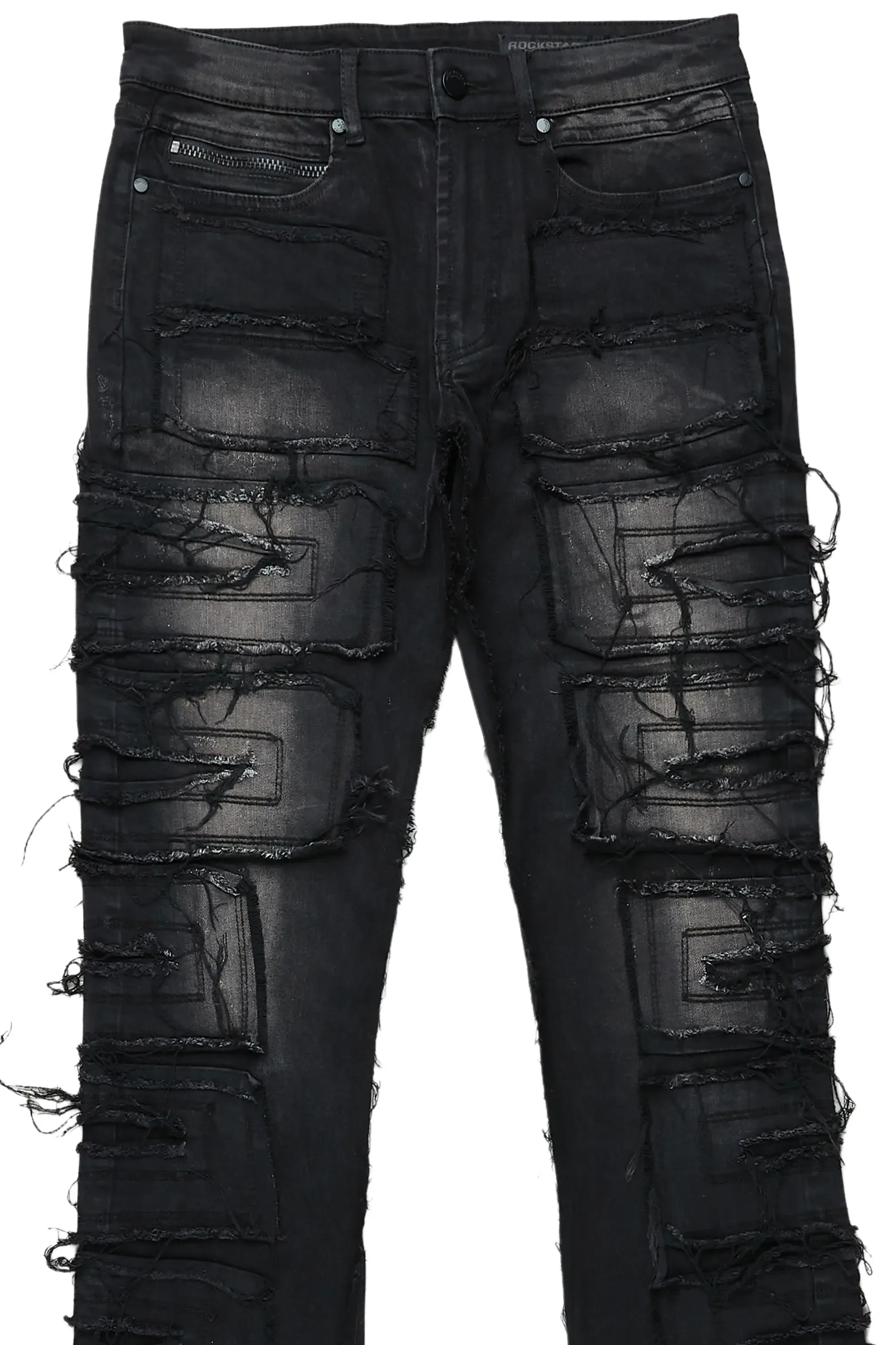 Wayland Dark Grey Stacked Flare Jean