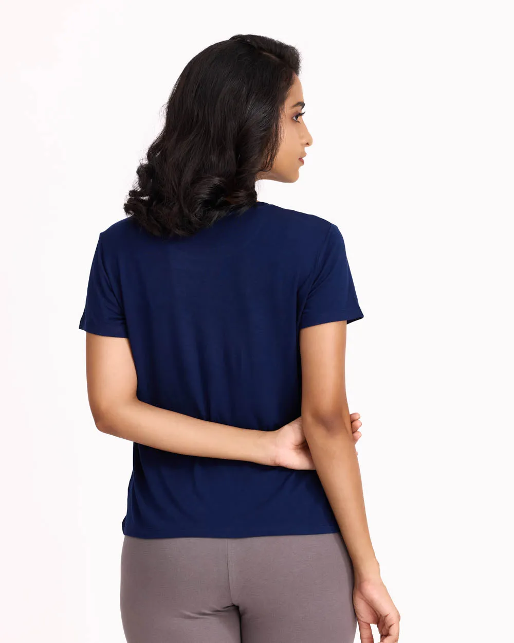 Women AM / PM Modal Tee - Navy Ultra