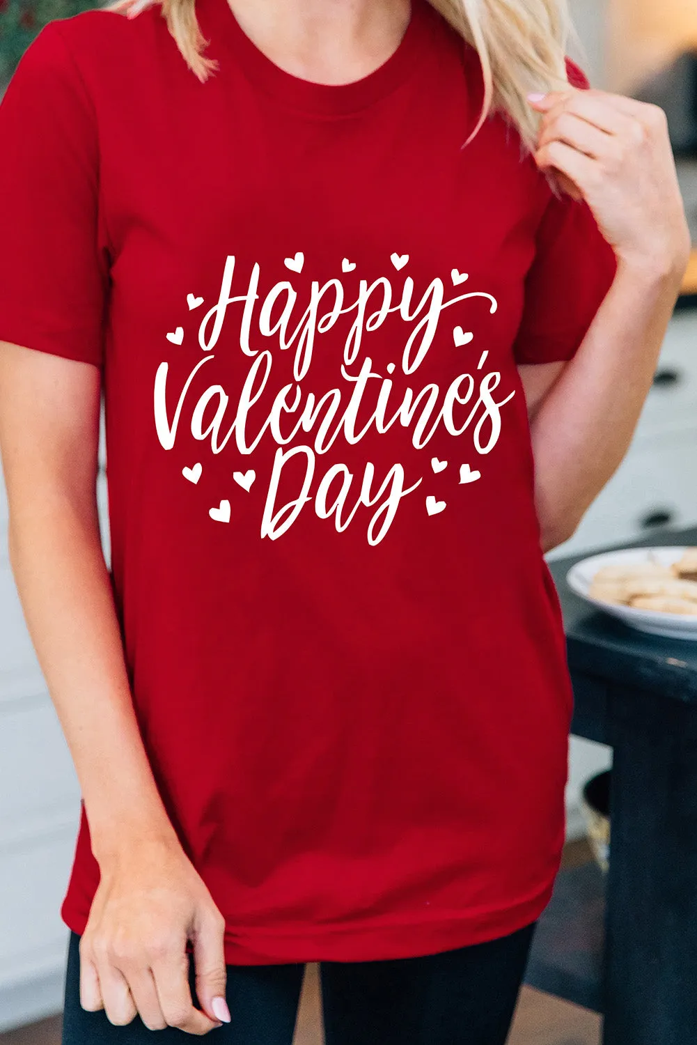 Womens Valentine's Day Heart Printed Shirts Graphic Tees