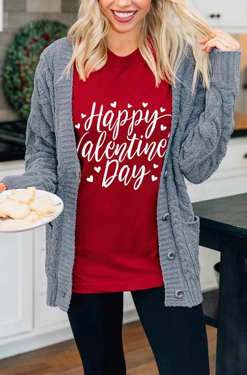 Womens Valentine's Day Heart Printed Shirts Graphic Tees