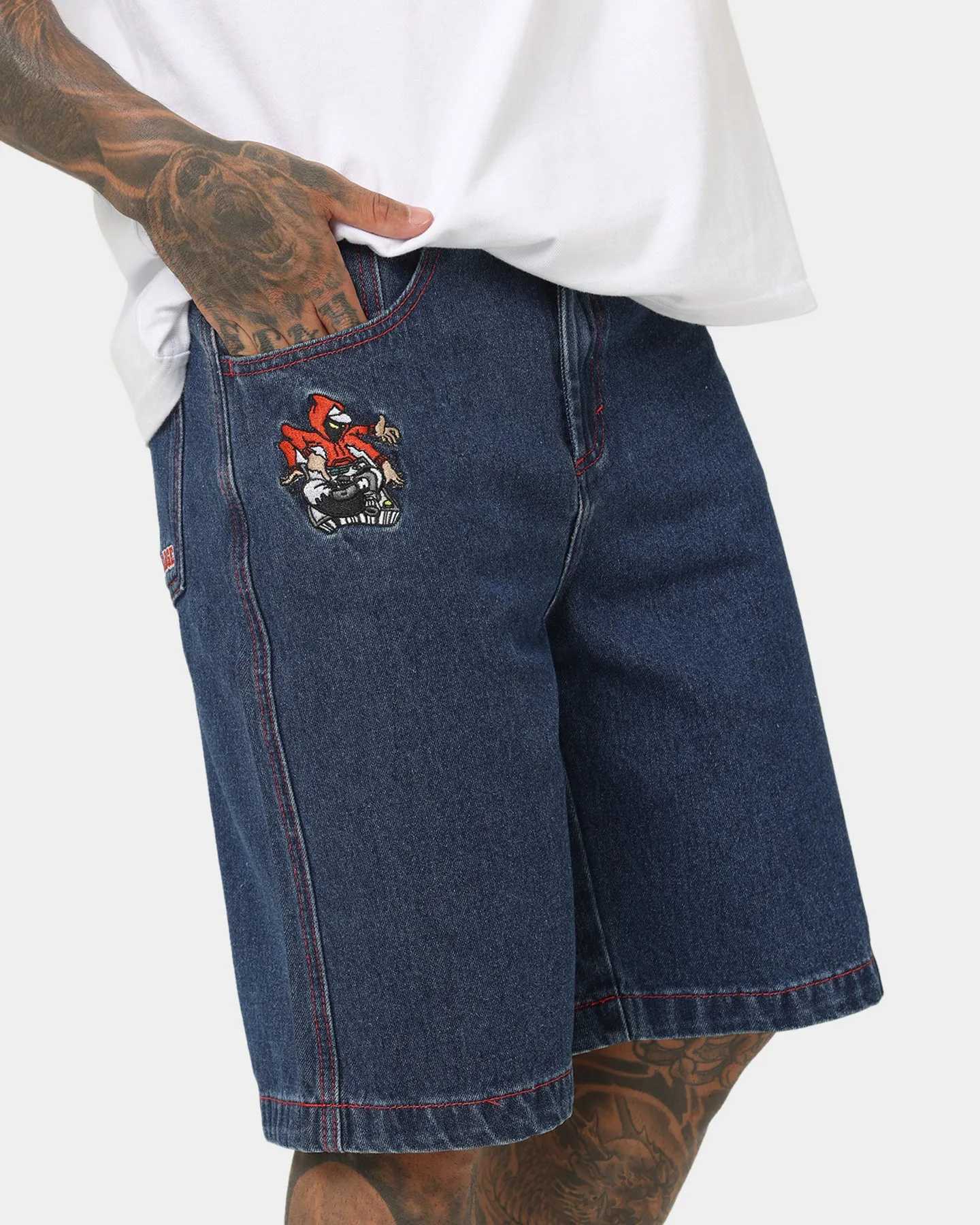 X-Large Scratch Man Shorts Blue Denim