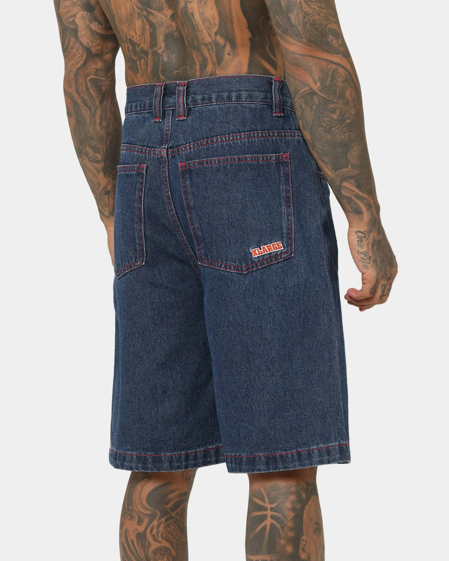 X-Large Scratch Man Shorts Blue Denim